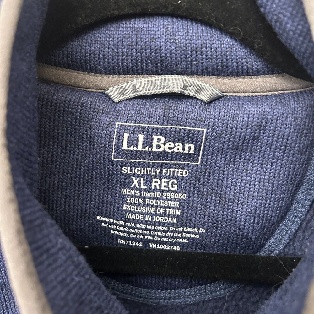L.L.Bean Men's Sweater Fleece Pullover Bright Navy Size XL Reg Slightly Fitted - Picture 4 of 15